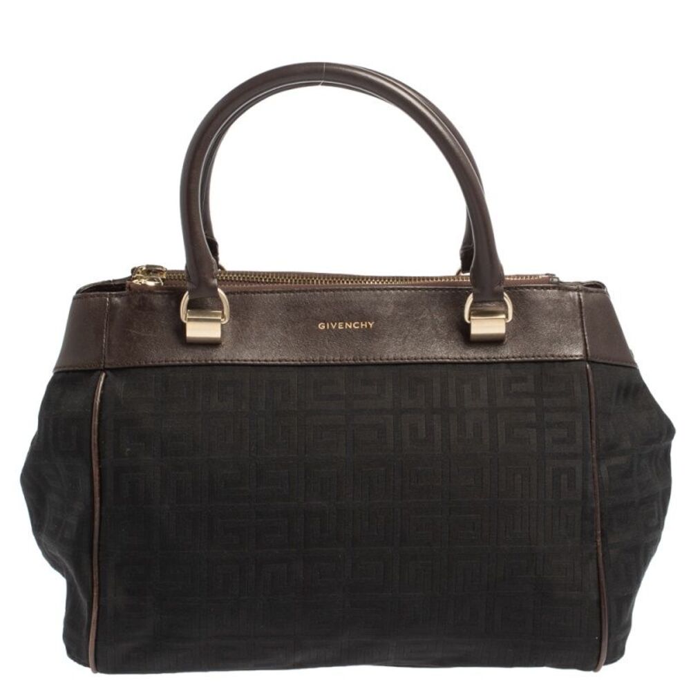 Givenchy Black/brown Monogram Canvas And Leather Tote